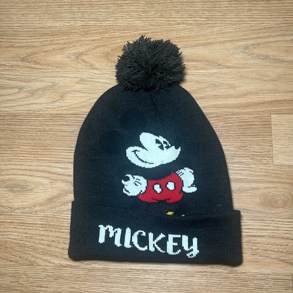Disney Accessories - Disney Mickey Mouse Unisex Knit Pom Pom‎ Cuffed Beanie One Size